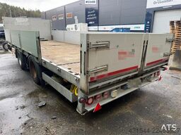 HFR 2 akslet galvanized flat trailer with folding side