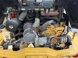 Caterpillar 908M wheel loader with pallet forks and bucket