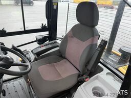 Caterpillar 908M wheel loader with pallet forks and bucket