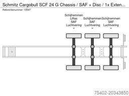 Schmitz Cargobull SCF 24 G Chassis / SAF + Disc / 1x Extendable /...