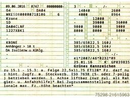 KRONE SD/Trennwand/Doppelverd./ Doppelst./ATP/TIR