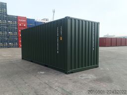 20 Fuß Seecontainer / Neucontainer / Flaschengrün RAL 6007 / Materiallager