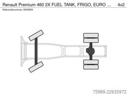 Renault Premium 460 2X FUEL  TANK, FRIGO, EURO 5
