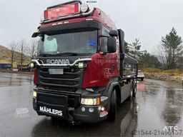 Scania R580 6x4 snowplow equipped tipping truck with a 20