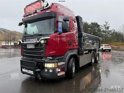 Scania R580 6x4 snowplow equipped tipping truck with a 20