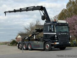 Scania R580 V8 8x4 !!TRIPLE HIAB 24 TM CRANE!!CONTAINE...