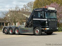 Scania R580 V8 8x4 !!TRIPLE HIAB 24 TM CRANE!!CONTAINE...