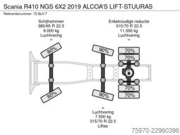 Scania R410 NGS 6X2 2019 ALCOA'S  LIFT-STUURAS