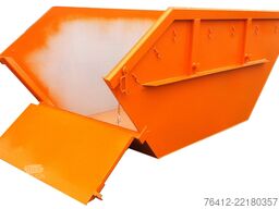 A1 Container Absetzmulde 7 m³ mit Bauschuttklappe ? RAL 2011 Tieforange ? Absetzcontainer