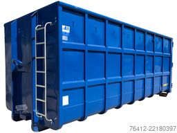 A1 Container Normbehälter 40 m³ - 2x Querspanten - Doppelflügeltür - RAL 5010 Enzianblau - Normbehälter