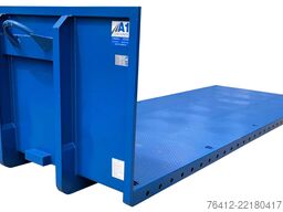 A1 Container Plattform 6.500 mm - Lochleiste - Zurrösen - RAL 5010 Enzianblau - Abrollcontainer