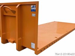 A1 Container Plattform 6.500 mm - Lochleiste - Zurrösen - RAL 2011 Tieforange - Abrollcontainer