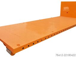 A1 Container Plattform 6.500 mm - Lochleiste - Zurrösen - RAL 2011 Tieforange - Abrollcontainer