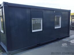 20 FT hochwertiger Bürocontainer 2 Fenster, Farbe dunkelgrau