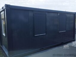 20 FT hochwertiger Bürocontainer 2 Fenster, Farbe dunkelgrau