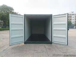 20 Fuß Seecontainer / Neucontainer / Flaschengrün RAL 6007 / Materiallager