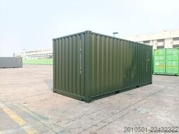 20 Fuß Seecontainer / Neucontainer / Flaschengrün RAL 6007 / Materiallager