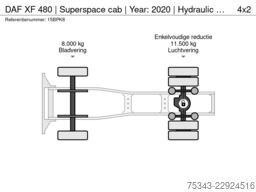 DAF XF 480 | Superspace cab | Year: 2020 | Hydrauli...