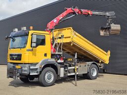 MAN TGM 18.250 4x4 BB / CRANE + 3 SIDE TIPPER