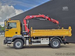 MAN TGM 18.250 4x4 BB / CRANE + 3 SIDE TIPPER