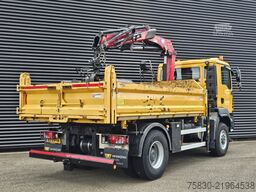 MAN TGM 18.250 4x4 BB / CRANE + 3 SIDE TIPPER