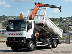RENAULT C 380* KIPPER 5,20 m* KRAN/FUNK * 6x4 * TOP