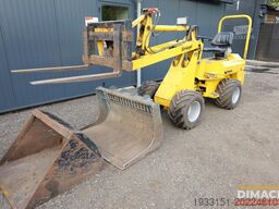 Striegel 150 DYA minishovel met 2 bakken en palletvorken...