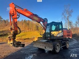 Hitachi ZX140W-5B wheeled excavator with rototilt, 3 bucke