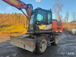 Hitachi ZX140W-5B wheeled excavator with rototilt, 3 bucke