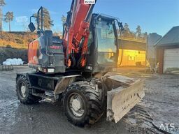 Hitachi ZX140W-5B wheeled excavator with rototilt, 3 bucke