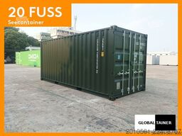 20 Fuß Seecontainer / Angebot / one Way RAL 6007 Flaschengrün / Lagercontainer