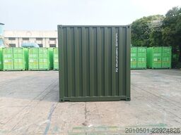 20 Fuß Seecontainer / Neucontainer / Flaschengrün RAL 6007 / Materiallager