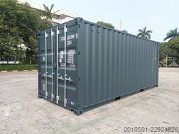 20 Fuß Seecontainer / Neucontainer / Flaschengrün RAL 6007 / Materiallager