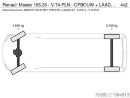 Renault Master 165.35 - V-74-PLN - OPBOUW + LAADKLEP 75...