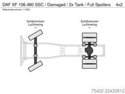 DAF XF 106.480 SSC / Damaged / 2x Tank / Full Spoilers