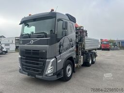 VOLVO FH 500 6X4 3-SEITEN KIPPER KRAN  MFCT HAMA KIPPER, PALFINGER PK 22000 RETARDER