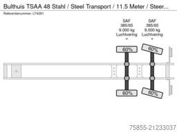 Bulthuis TSAA 48 Stahl  / Steel Transport / 11.5 Meter /...
