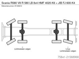 Scania R580 V8 R 580 LB 8x4 HMF 4020-K6 + JIB FJ 600-K4