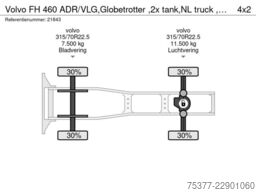 Volvo FH 460 ADR/VLG,Globetrotter ,2x tank,NL truck ,...