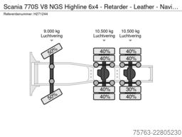 Scania 770S V8 NGS Highline 6x4 - Retarder - Leather -...