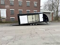 Brian James Trailer RACE TRANSPORTER 6 | 396-3030 | TRIDEM | ZUSATZRAMPEN  550X235X199CM 3500KG GESCHLOSSENER AUTOTRAILER | SCHWARZ