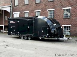 Brian James Trailer RACE TRANSPORTER 6 | 396-3030 | TRIDEM | ZUSATZRAMPEN  550X235X199CM 3500KG GESCHLOSSENER AUTOTRAILER | SCHWARZ