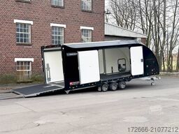 Brian James Trailer RACE TRANSPORTER 7 | 397-6023-35-3-10-B | TRIDEM | ZUSATZRAMPEN 600X235X199CM 3500KG GESCHLOSSENER AUTOTRAILER | SCHWARZ