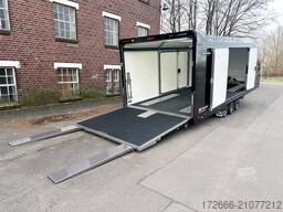 Brian James Trailer RACE TRANSPORTER 7 | 397-6023-35-3-10-B | TRIDEM | ZUSATZRAMPEN 600X235X199CM 3500KG GESCHLOSSENER AUTOTRAILER | SCHWARZ