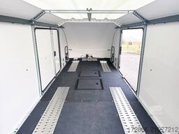Brian James Trailer RACE TRANSPORTER 7 | 397-6023-35-3-10-B | TRIDEM | ZUSATZRAMPEN 600X235X199CM 3500KG GESCHLOSSENER AUTOTRAILER | SCHWARZ