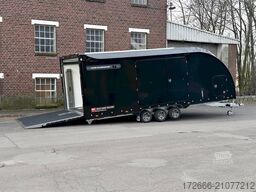Brian James Trailer RACE TRANSPORTER 7 | 397-6023-35-3-10-B | TRIDEM | ZUSATZRAMPEN 600X235X199CM 3500KG GESCHLOSSENER AUTOTRAILER | SCHWARZ