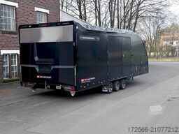 Brian James Trailer RACE TRANSPORTER 7 | 397-6023-35-3-10-B | TRIDEM | ZUSATZRAMPEN 600X235X199CM 3500KG GESCHLOSSENER AUTOTRAILER | SCHWARZ