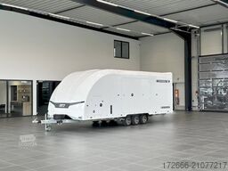 Brian James Trailer RACE TRANSPORTER 7 | 397-6023-35-3-10-W | TRIDEM | ZUSATZRAMPEN 600X235X199CM 3500KG GESCHLOSSENER AUTOTRAILER | WEISS