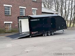 Brian James Trailers RACE TRANSPORTER 7 | 397-6023-35-3-10-B | TRIDEM | ZUSATZRAMPEN 600X235X199CM 3500KG GESCHLOSSENER AUTOTRAILER | SCHWARZ