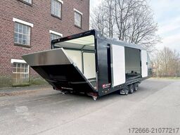 Brian James Trailers RACE TRANSPORTER 7 | 397-6023-35-3-10-B | TRIDEM | ZUSATZRAMPEN 600X235X199CM 3500KG GESCHLOSSENER AUTOTRAILER | SCHWARZ
